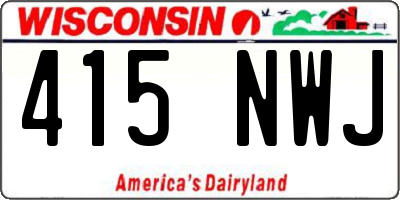 WI license plate 415NWJ