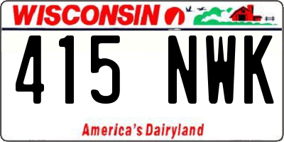 WI license plate 415NWK