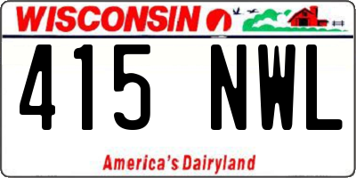 WI license plate 415NWL