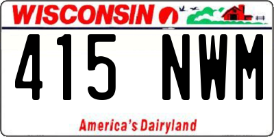 WI license plate 415NWM