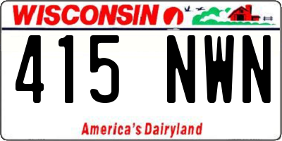 WI license plate 415NWN