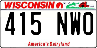 WI license plate 415NWO