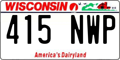 WI license plate 415NWP