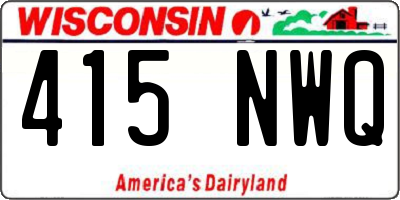 WI license plate 415NWQ