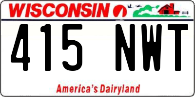 WI license plate 415NWT