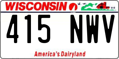 WI license plate 415NWV
