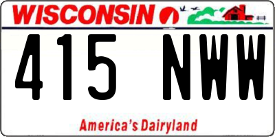 WI license plate 415NWW