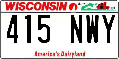 WI license plate 415NWY