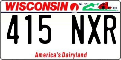 WI license plate 415NXR