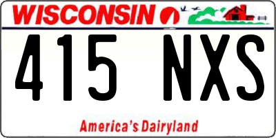 WI license plate 415NXS