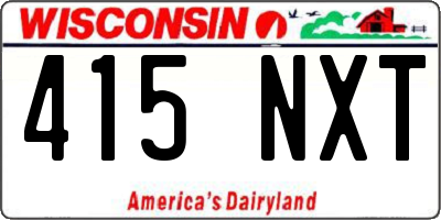 WI license plate 415NXT