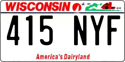 WI license plate 415NYF