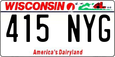 WI license plate 415NYG