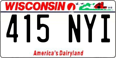 WI license plate 415NYI