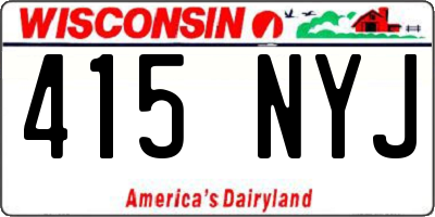 WI license plate 415NYJ
