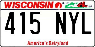 WI license plate 415NYL