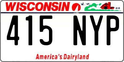WI license plate 415NYP