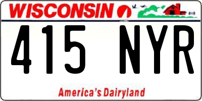 WI license plate 415NYR