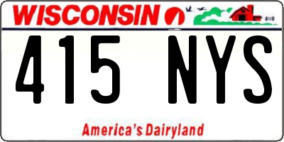 WI license plate 415NYS