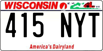 WI license plate 415NYT