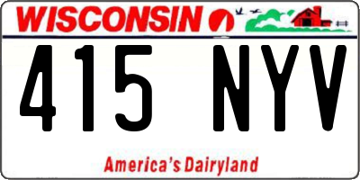 WI license plate 415NYV
