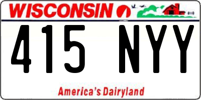 WI license plate 415NYY