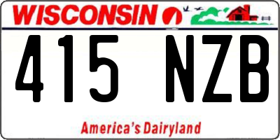 WI license plate 415NZB