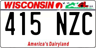 WI license plate 415NZC