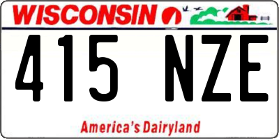 WI license plate 415NZE