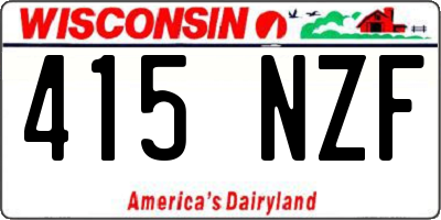 WI license plate 415NZF