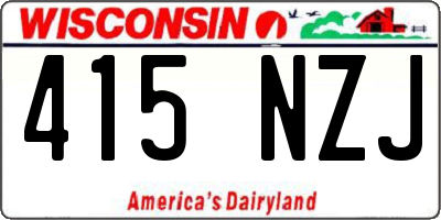 WI license plate 415NZJ
