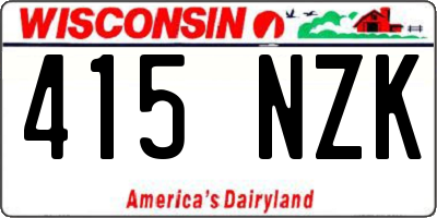 WI license plate 415NZK