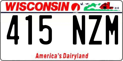 WI license plate 415NZM