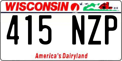 WI license plate 415NZP