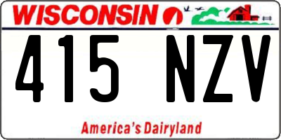 WI license plate 415NZV