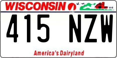 WI license plate 415NZW