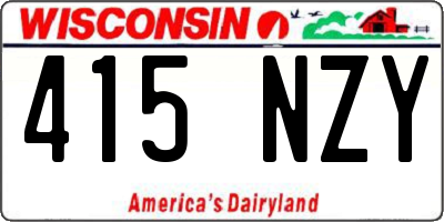 WI license plate 415NZY