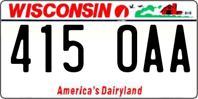 WI license plate 415OAA