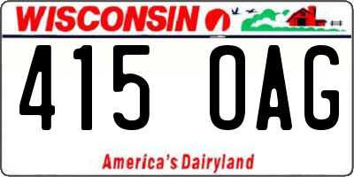 WI license plate 415OAG