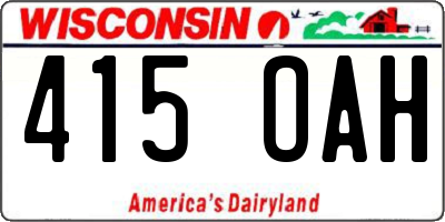 WI license plate 415OAH
