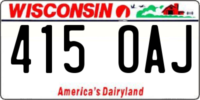 WI license plate 415OAJ