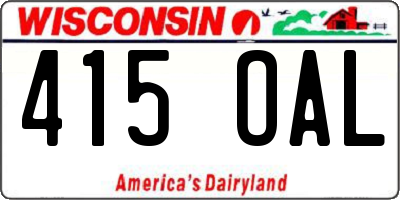 WI license plate 415OAL