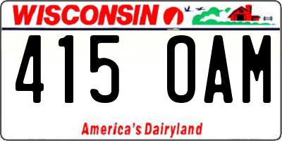 WI license plate 415OAM