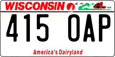 WI license plate 415OAP