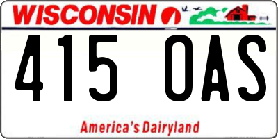 WI license plate 415OAS