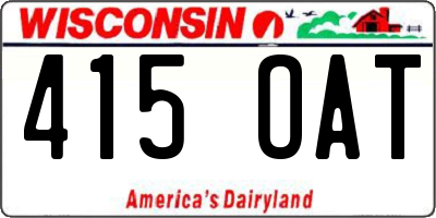 WI license plate 415OAT