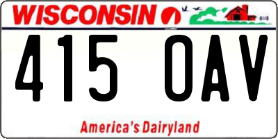 WI license plate 415OAV
