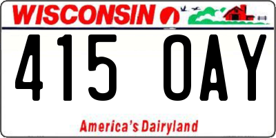 WI license plate 415OAY