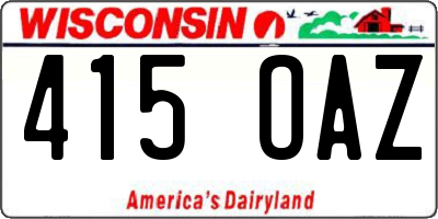 WI license plate 415OAZ