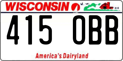 WI license plate 415OBB